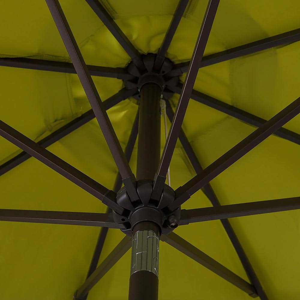 Lime Green 9-Foot Patio Umbrella with Steel Frame and Base