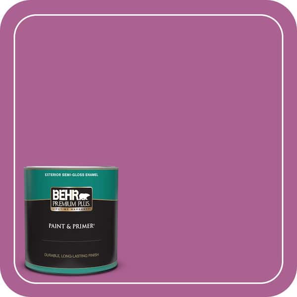 BEHR PREMIUM PLUS 1 qt. #680B-6 Exotic Bloom Semi-Gloss Enamel Exterior Paint & Primer