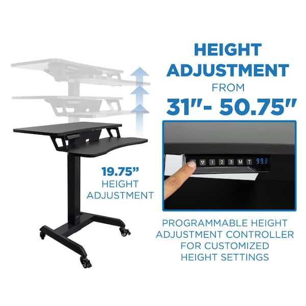 MOUNT-IT! 48 in. Black Extra-Wide Height Adjustable Standing Desk Converter  MI-7925 - The Home Depot