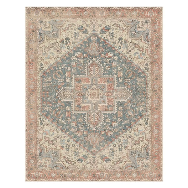 Azira Medallion Red/Beige 8 ft. x 10 ft. Living Room/Bedroom/Dining Room Area Rug