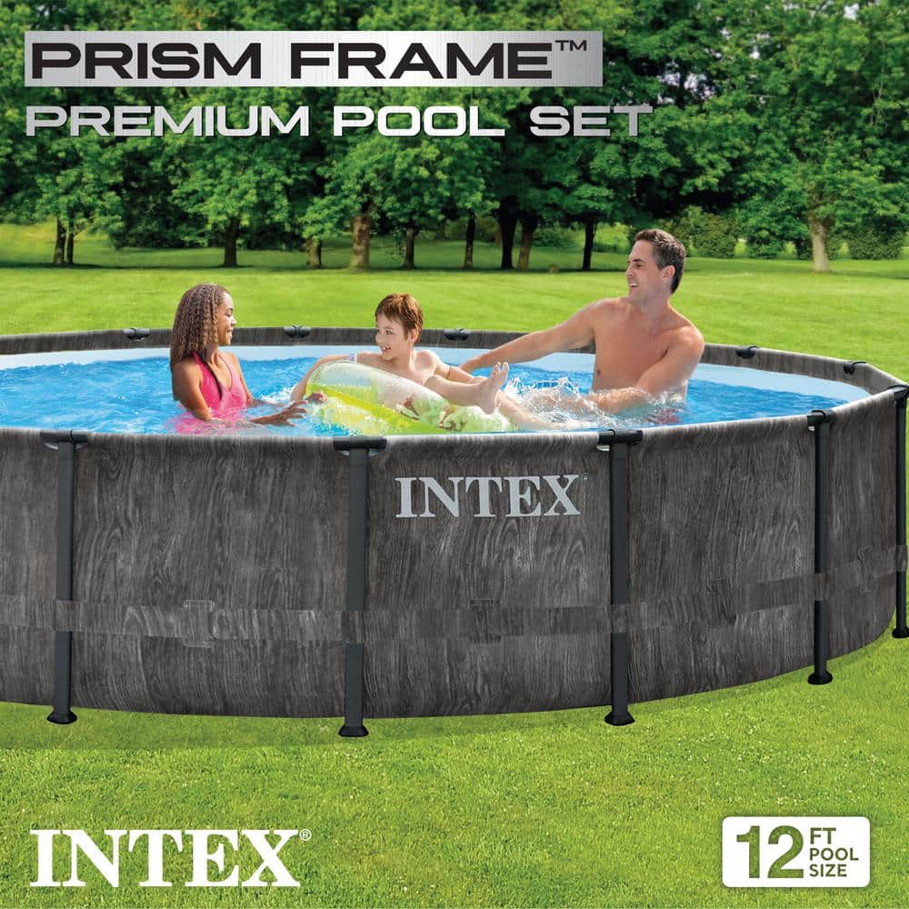 Greywood Round 12-Foot Above Ground Pool with Filter Pump
