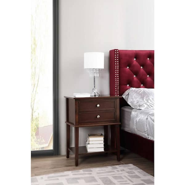 AndMakers Newton 2-Drawer Cappuccino Nightstand (28 in. H x 22 in. W x 16 in. D)