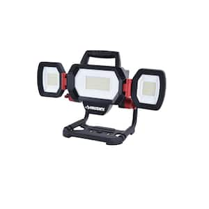 Husky 10,000 Lumen Three-Head Hybrid LED Work Light with Rechargeable ...