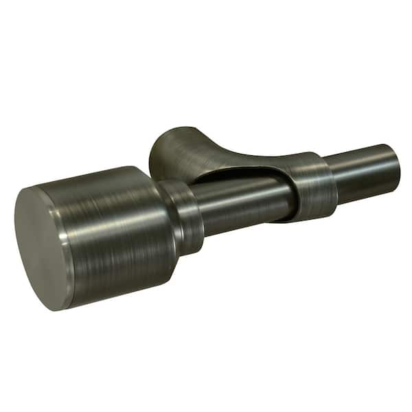 THERMALOGIC 72 in. - 144 in. Adjustable 1 in. Single Blackout Grommet Curtain Rod in Gun Metal with Cap Finials