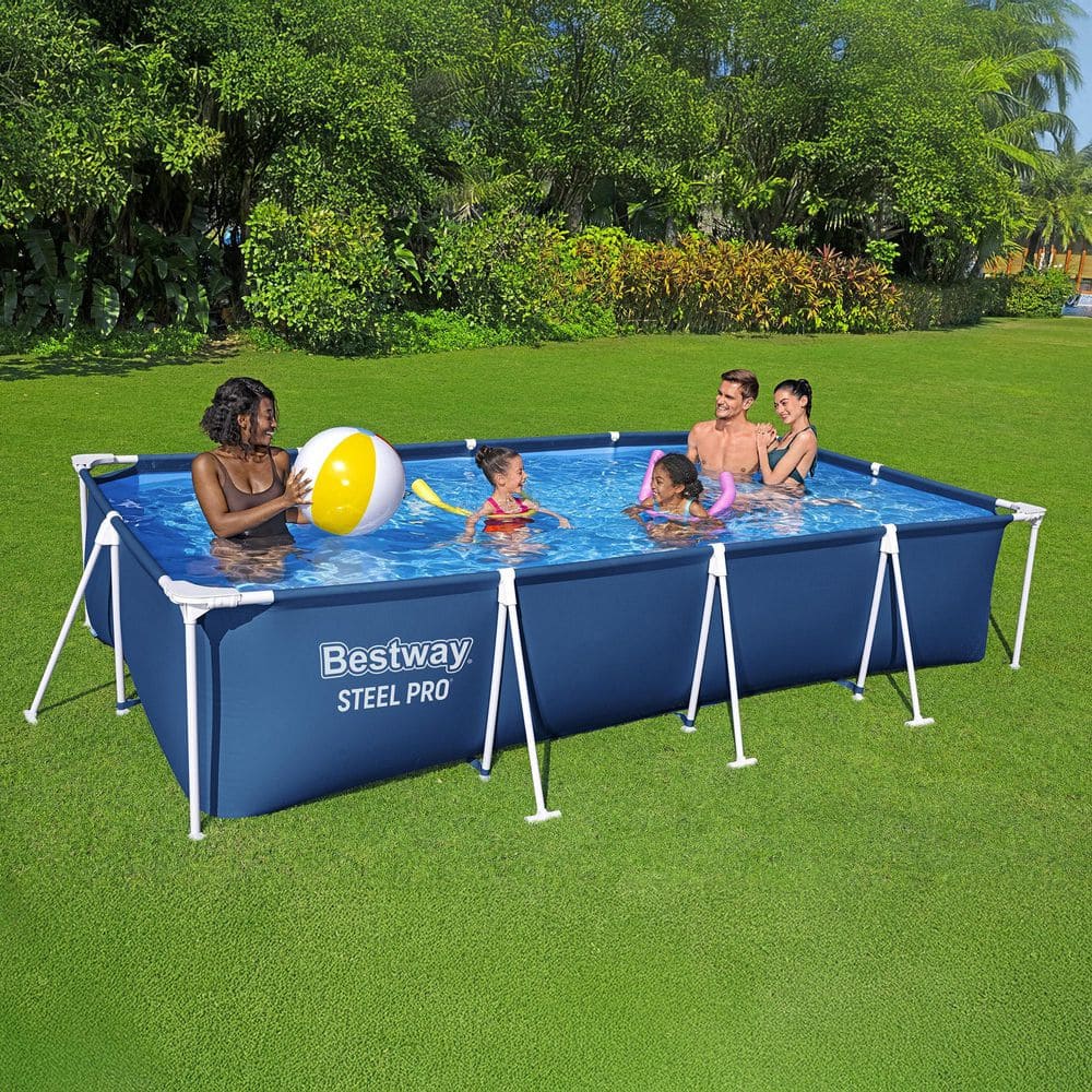 Bestway Steel Pro 13 ft x 32 in Rectangular Above Ground Pool with Filter and Pump