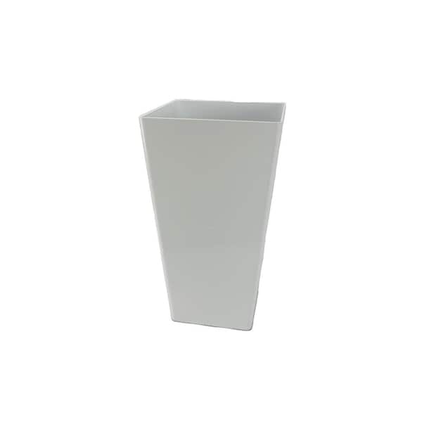 11.5 in. Harmony Medium Bright White Plastic Square Planter (11.5 in. L x 11.5 in. W x 20 in. H)