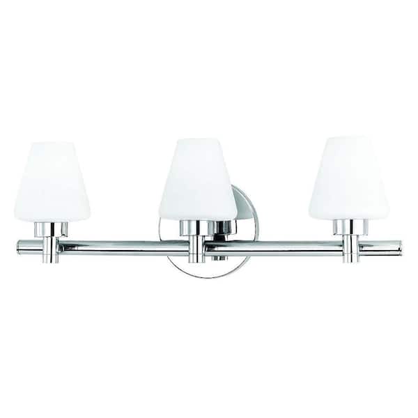 Eurofase Mezzo Collection 3-Light Chrome Wall Bath Bar Light