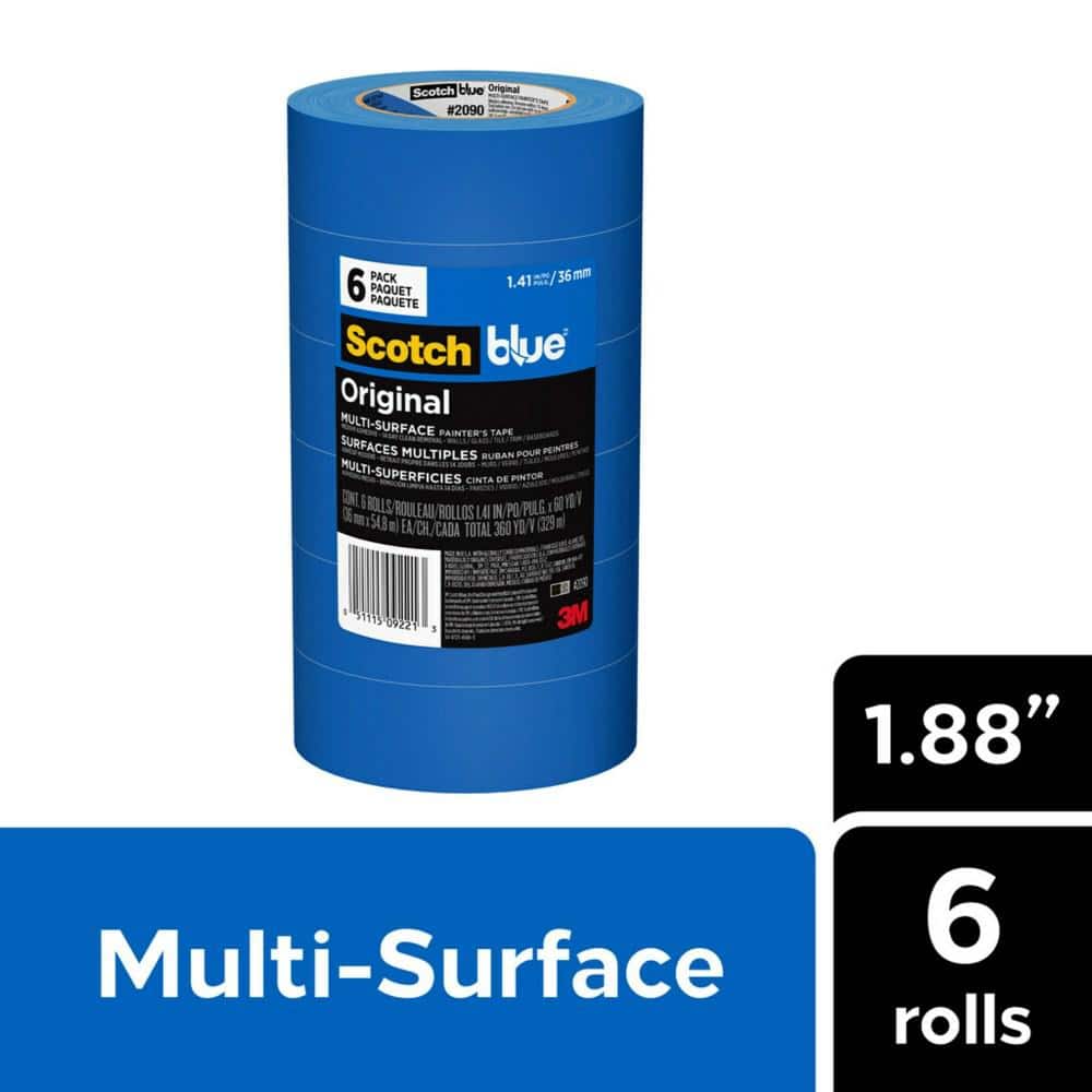 3M ScotchBlue 1.88 in. x 60 yds. Original Multi-Surface Painter's Tape  (6-Pack) (Case of 6) 2090-48SC6 The Home Depot