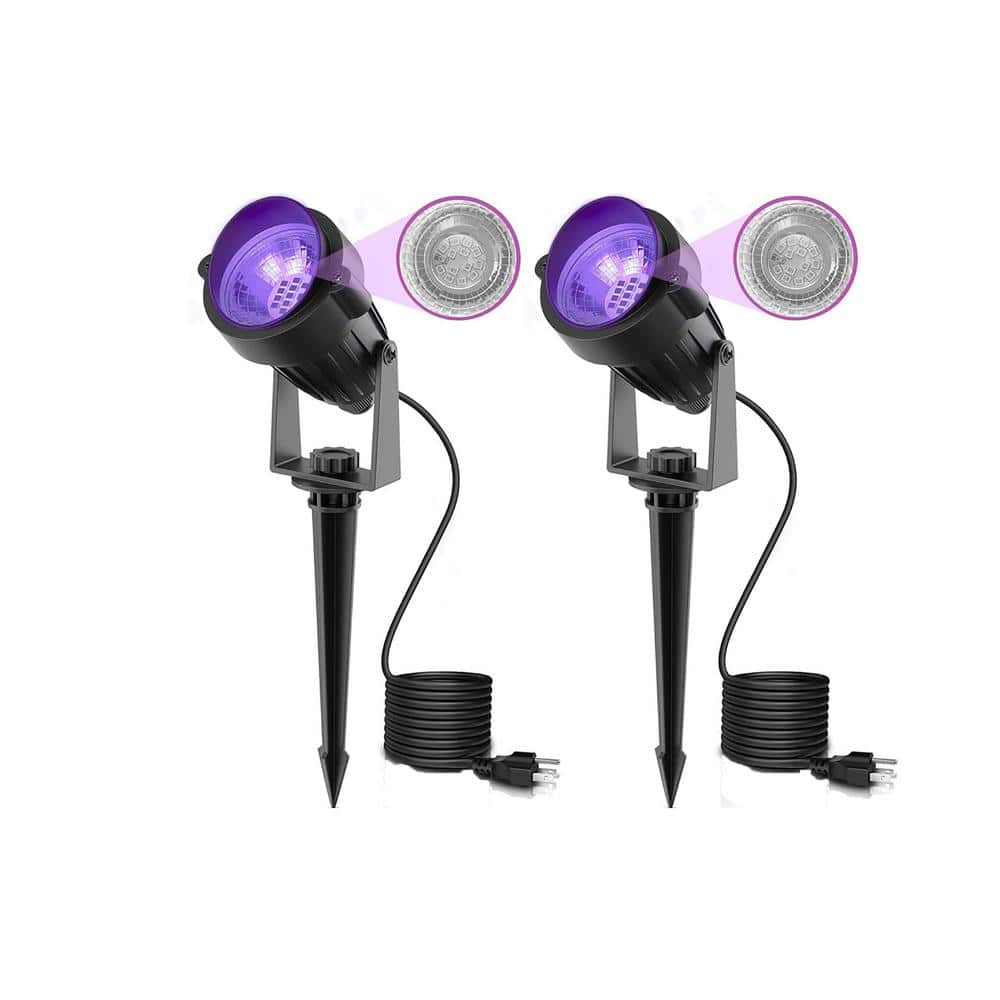 IP66 500 Lumens Black Plug-in Integrated LED Outdoor Spotlight with Adjusta