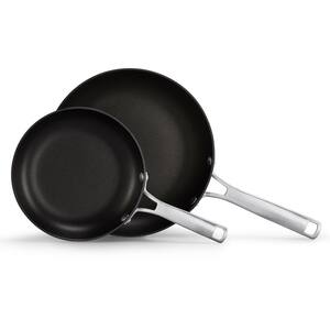 Classic 2-Piece Gray Hard Anodized Aluminum Nonstick 8 & 10 In. Frying Pan Set