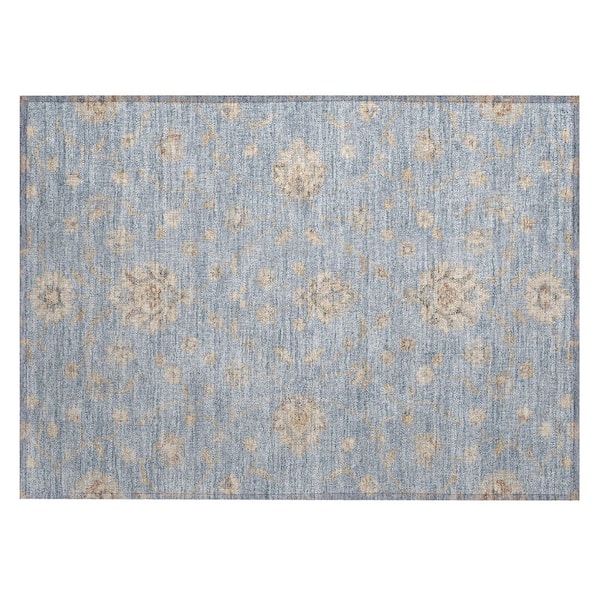 Chantille Machine Washable Indoor/Outdoor Abstract ACN3076 Denim 2 ft. x 3 ft. Accent Rug