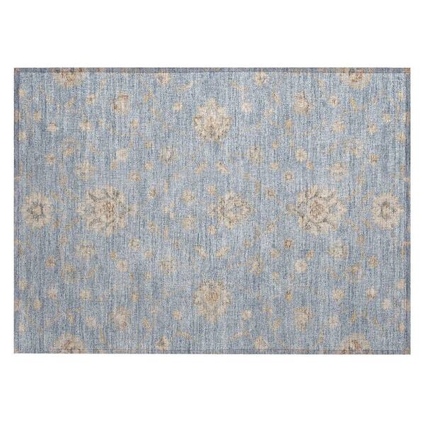 Chantille Machine Washable Indoor/Outdoor Abstract ACN3076 Denim 3 ft. x 4 ft. Area Rug