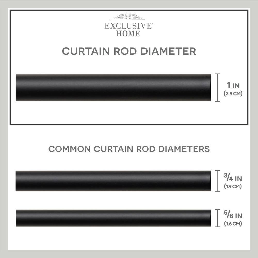 Amalgamated Textiles Exclusive Home Rockwell 1" Window Curtain Rod and Finial Set, Adjustable