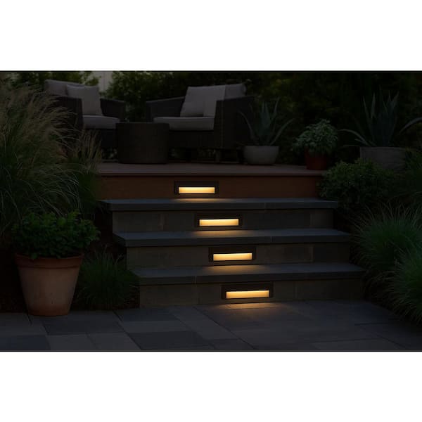 Hinkley Landscape Lighting Taper Wide Horizontal 12v Deck Sconce, Satin Black