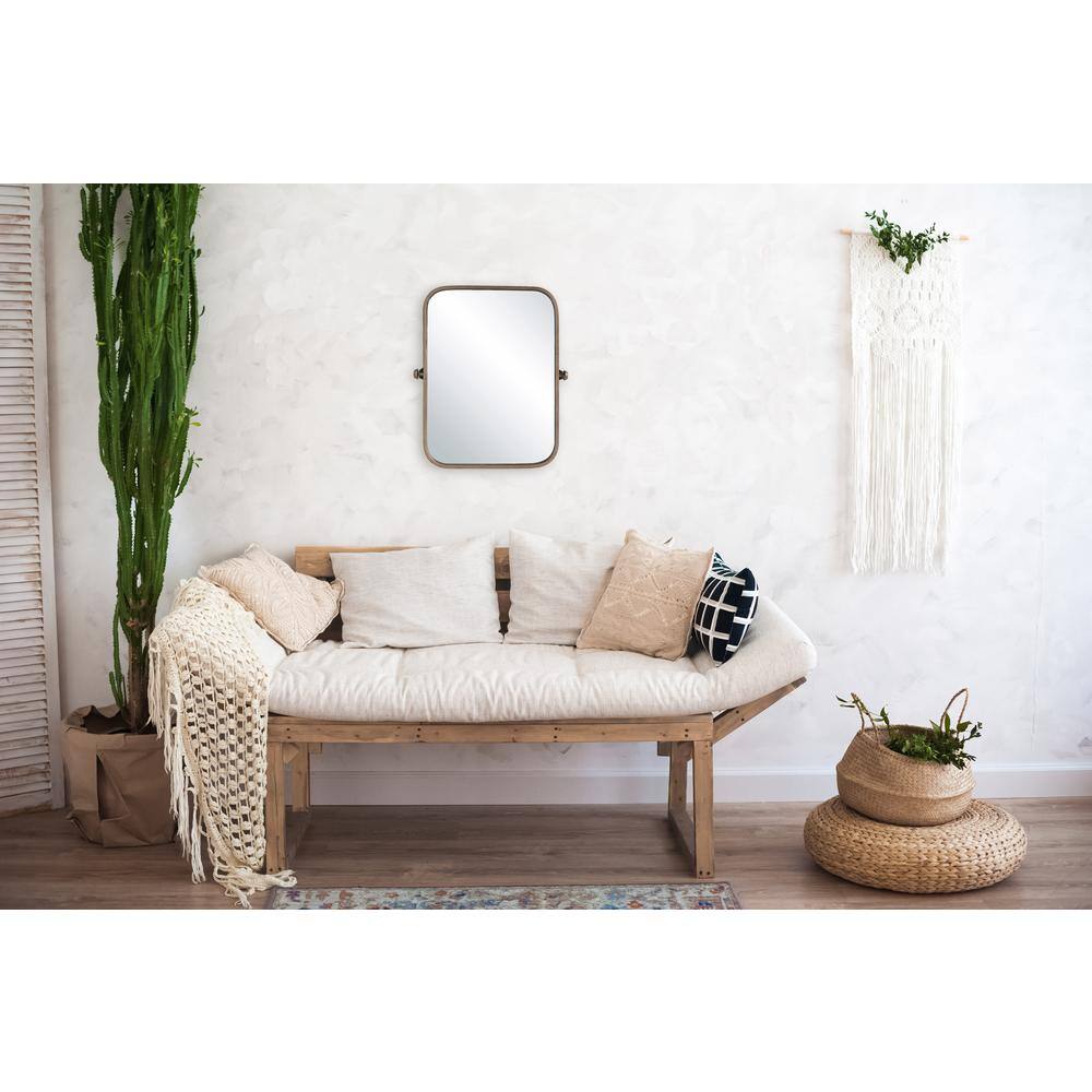 Copper Edge 24"x20.5" Rectangular Wood Pivoting Wall Mirror