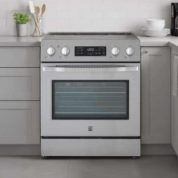 30 in. 5 Element Slide-In Electric Range in Stainless Steel with Air Fryer