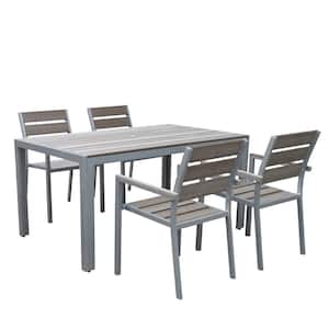 Gallant 5-Piece Sun Bleached Grey Rust Proof High Density Polyethylene Outdoor Dining Set
