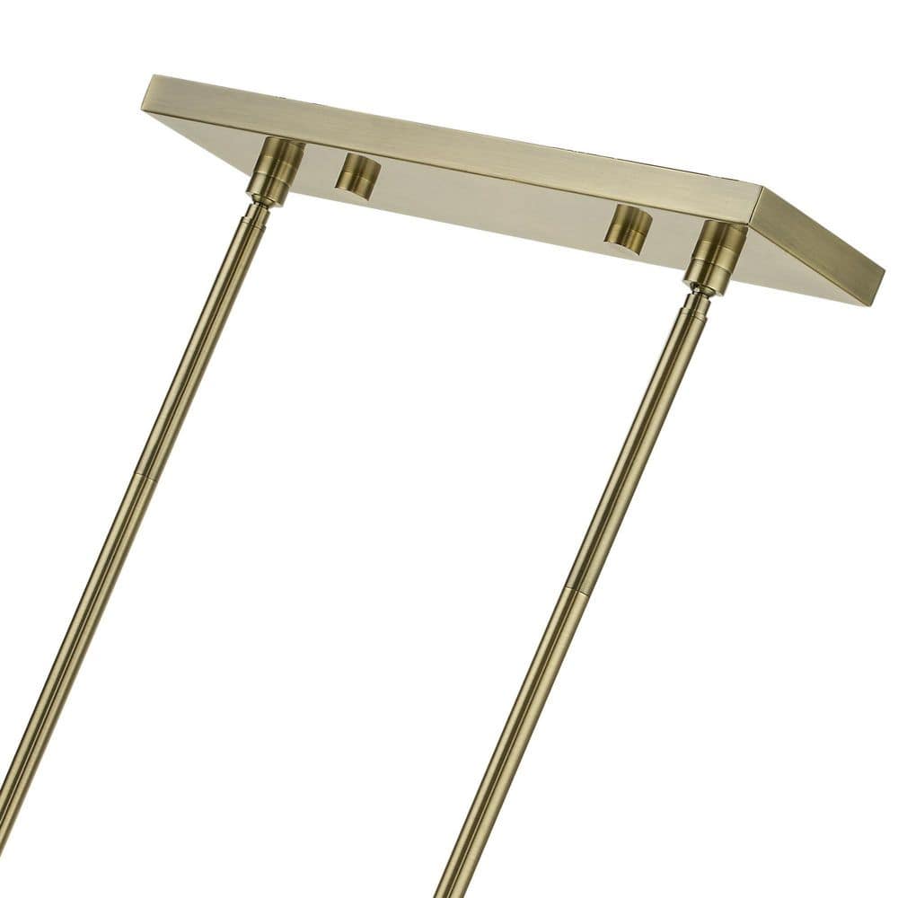 Copenhagen Antique Brass 8-Light Linear Chandelier