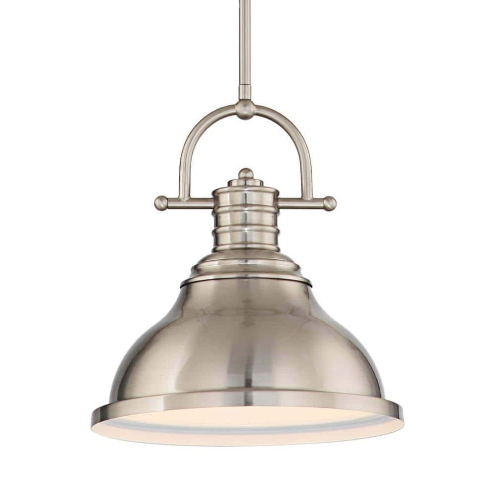 Brushed Nickel 12" Contemporary LED Pendant Light