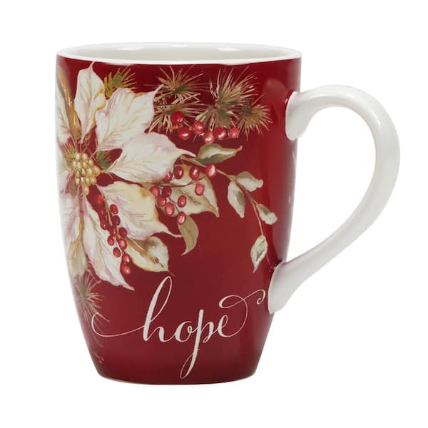 Travel Coffee Ceramic Mug Porcelain Latte Tea Cup with Lid in Gift Box 17oz. Flower Enjoy Life by Cedar Home, 2 Pack