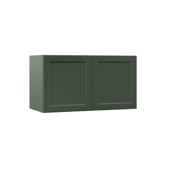 Hampton Bay Designer Series Melvern 33 in. W x 15 in. D x 18 in. H Assembled Shaker Wall Kitchen Cabinet in Forest