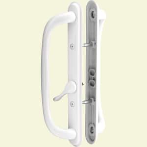 White Diecast Sliding Door Handle Set with 10 in. Pull