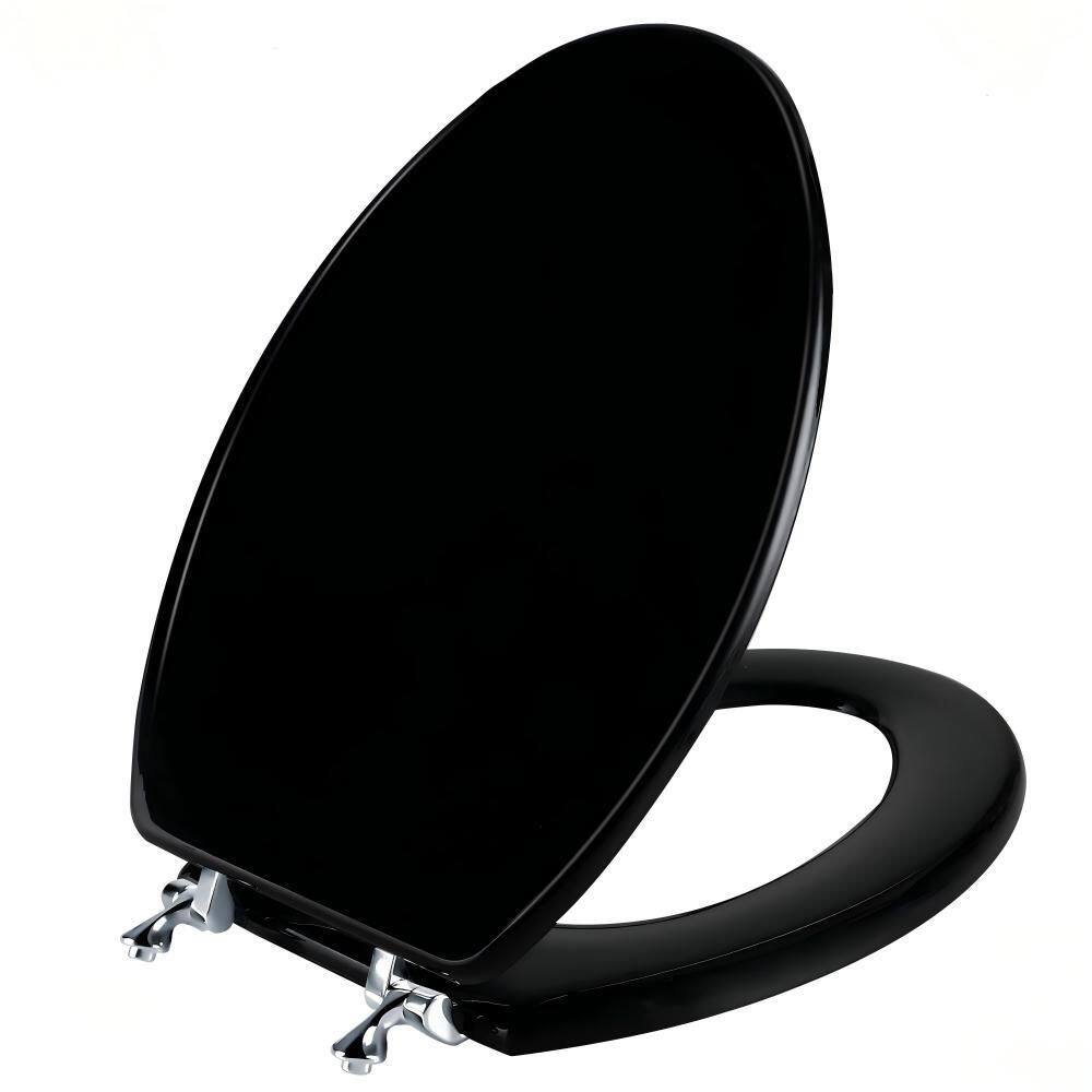Premium Oval Solid Wood Toilet Seat with Quick Installation and Waterproof Finish, Easy to Clean in Black price history on PriceWatchPro