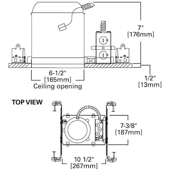 H750 6 in. Aluminum LED Recessed Lighting Housing for New Construction Ceiling, T24 Rated, Insulation Contact, Air-Tite