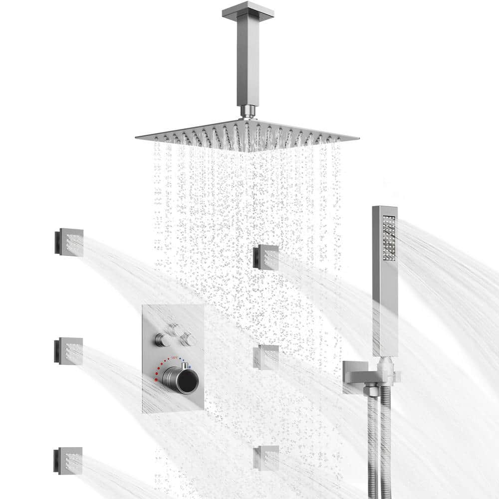 CRANACH 7Spray Patterns Thermostatic Shower System Ceiling Mount