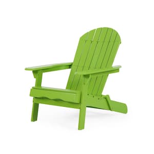 Green Finish Wood Adirondack Chair Transitional Style Acacia Wood Adirondack Chair