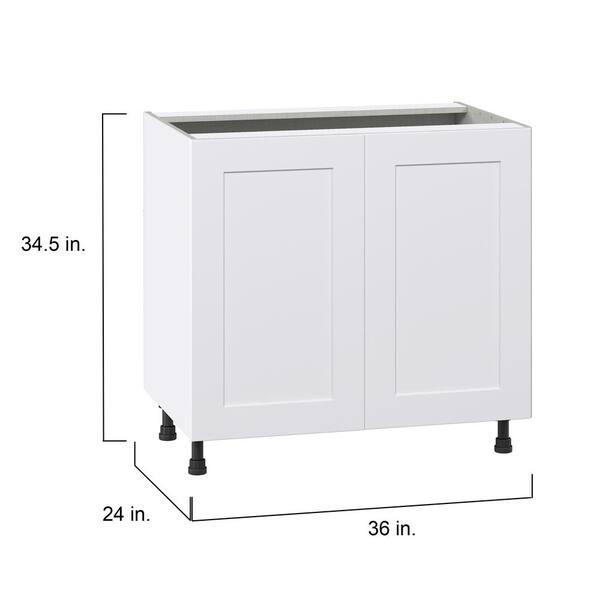 J COLLECTION Wallace Painted Warm White Assembled Base Kitchen Cabinet for Micro with Drawer (30 in. W x 34.5 in. H x 24 in. D)