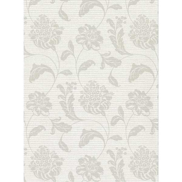Warner Holiday Light Grey Jacobean Light Grey Vinyl Strippable Roll (Covers 60.8 sq. ft.)