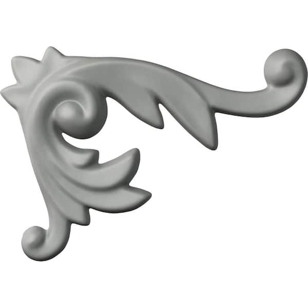 Ekena Millwork 5/8 in. x 3-1/8 in. x 4-3/4 in. Primed Polyurethane Oxford Left Onlay