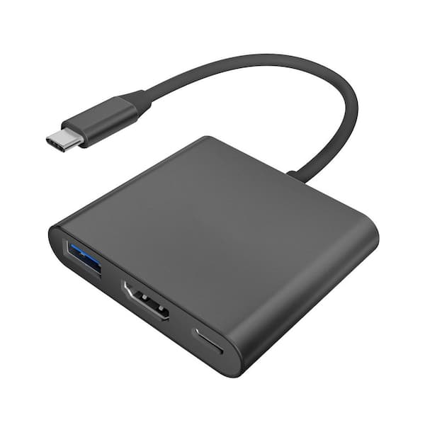 3-in-1 USB C to HDMI Multi-Port Adapter with 5Gbps USB 3.0-Data Port 4K HDMI 100W PD Charging for Devices