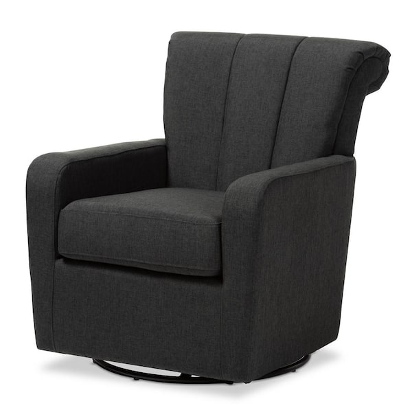 Baxton Studio Rayner Gray Fabric Swivel Chair