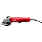 Milwaukee 11 Amp Corded 4-1/2 in. Small Angle Grinder Paddle Lock 