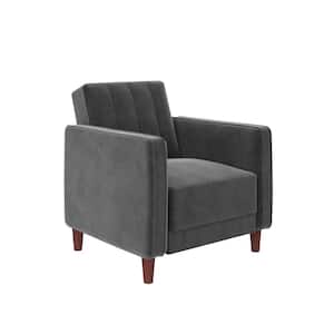 Iris Gray Velvet Tufted Accent Chair