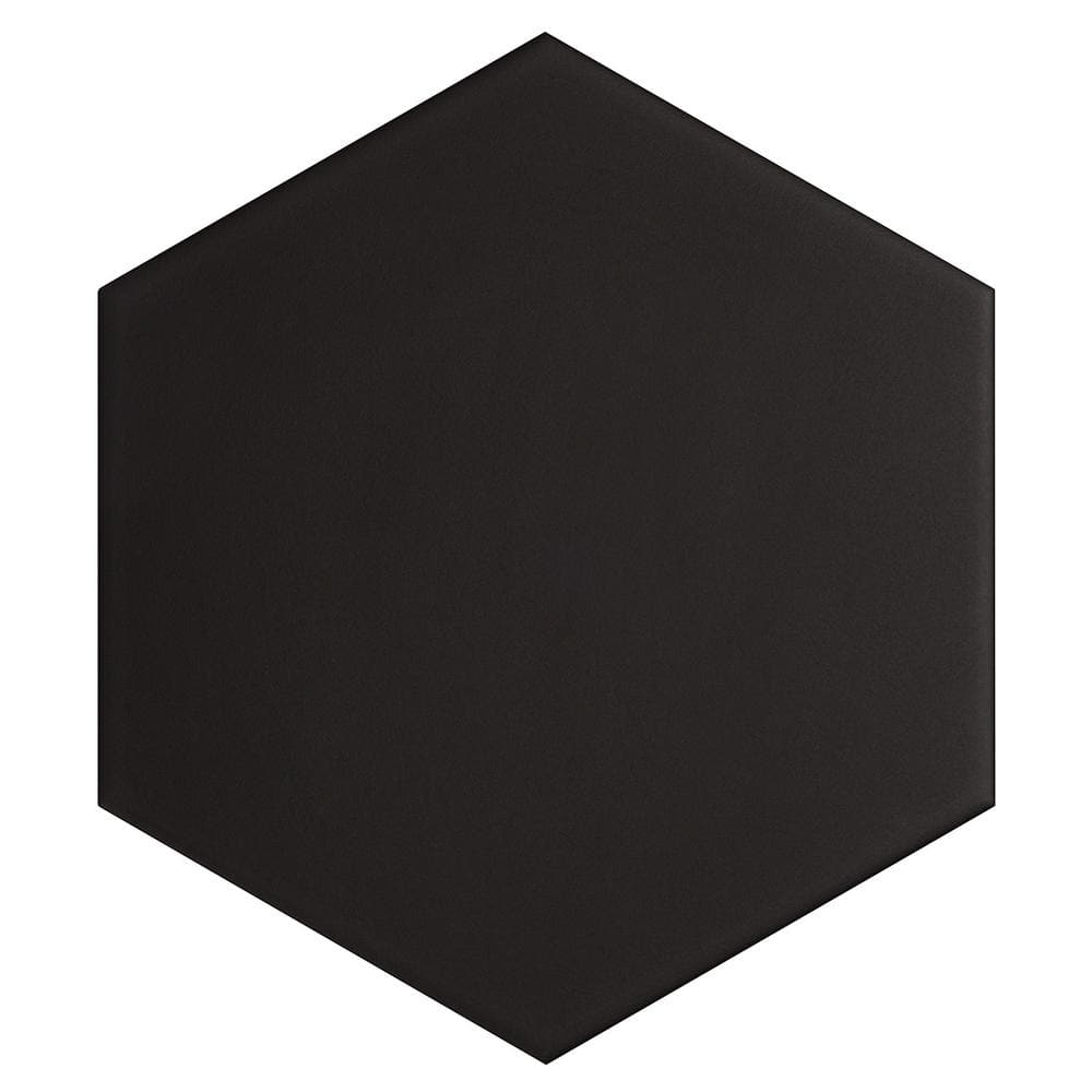 Master Hex 10" x 11" Matte Black Porcelain Tile