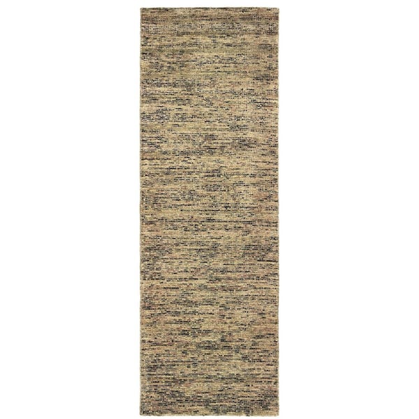 2 ft. x 8 ft. Green Solid Color Washable Area Rug