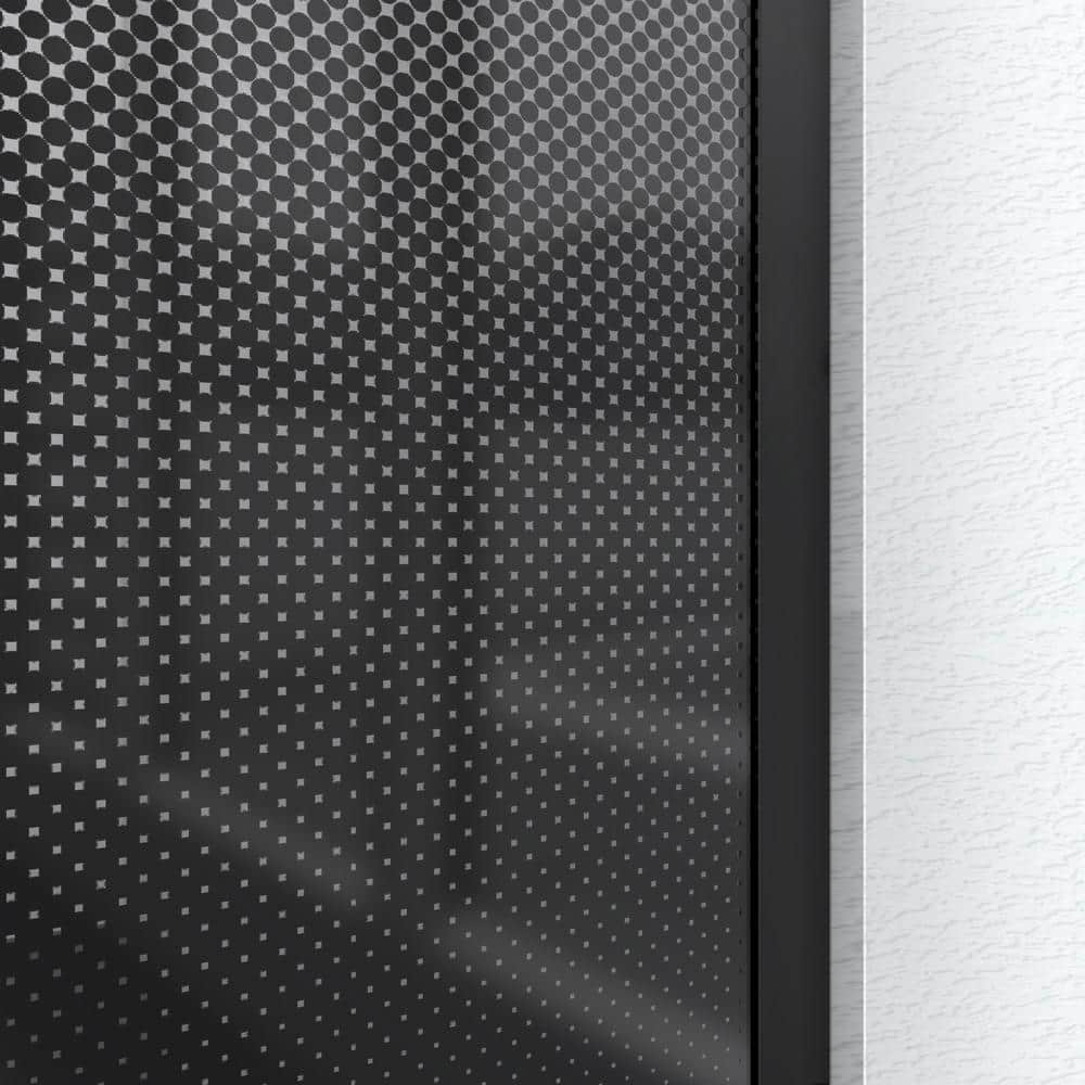 Linea Ombre 34" W x 72" H Frameless Black Frosted Glass Shower Screen