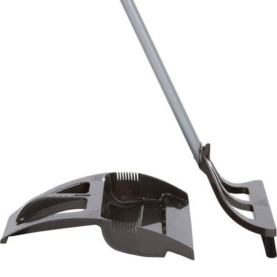 Gray 90-Degree Angle 1-Handed Broom with Dustpan and Telescoping Handle with Bristle Seal Technology (3-Piece Set)