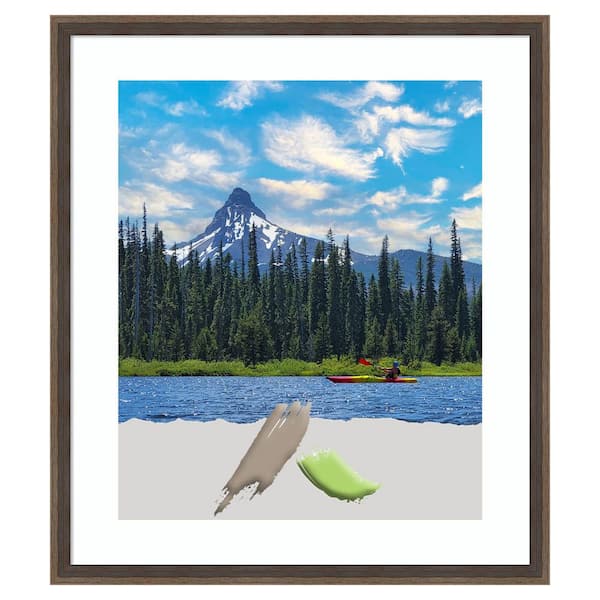 Amanti Art Hardwood Wedge Mocha Wood Picture Frame Opening Size 20x24 in. (Matted To 16x20 in.)