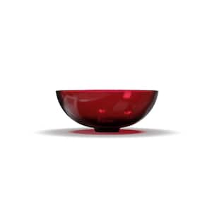15 in. W x 15 in . D x 6 in. H Wine Red Solid Surface Round Vessel Sink