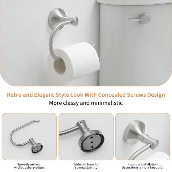 Wall Mounted Bathroom Accessories Tissue Toilet Paper Holder Rustic Toilet Paper Dispenser in Brushed Nickel