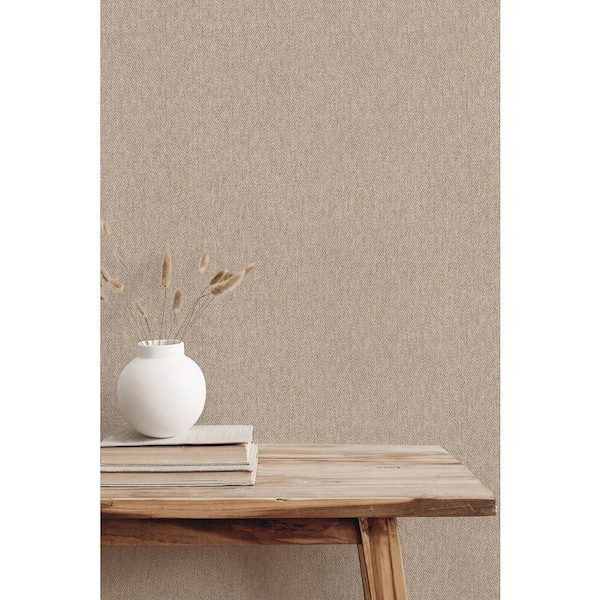 Brown Herringbone Tweed Wallpaper