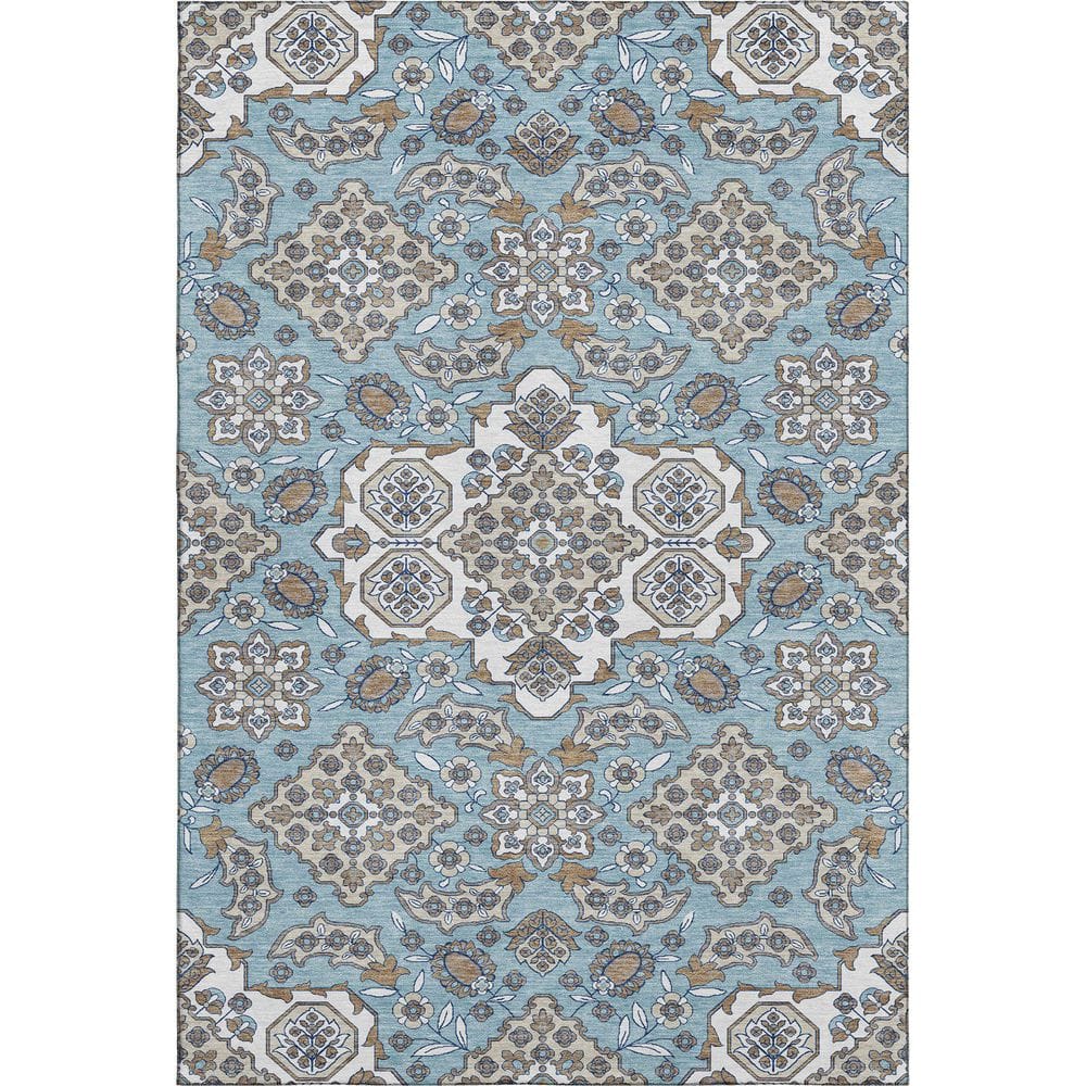 Mayfield Premium Machine Washable Abstract AMF1853 Sky 3 ft. x 4 ft. Area Rug price history on PriceWatchPro