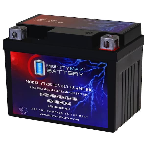 YTZ5S-12-Volt 4.5 AH, 65 CCA, Rechargeable Maintenance Free SLA AGM Motorcycle Battery