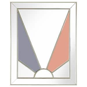 31.5 in. W x 39.25 in. H Champagne and Silver Rectangular Framed Wall Mirror