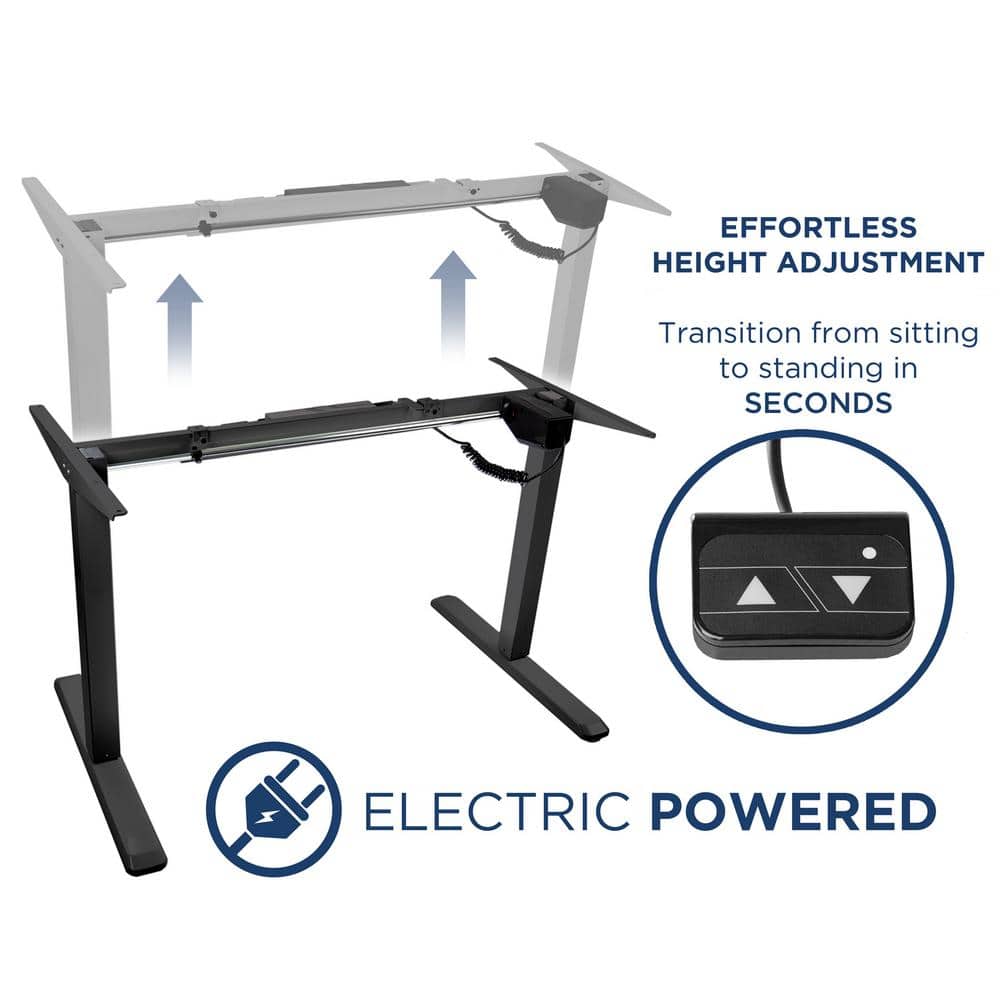 Black Adjustable Electric Standing Desk Frame with Controller