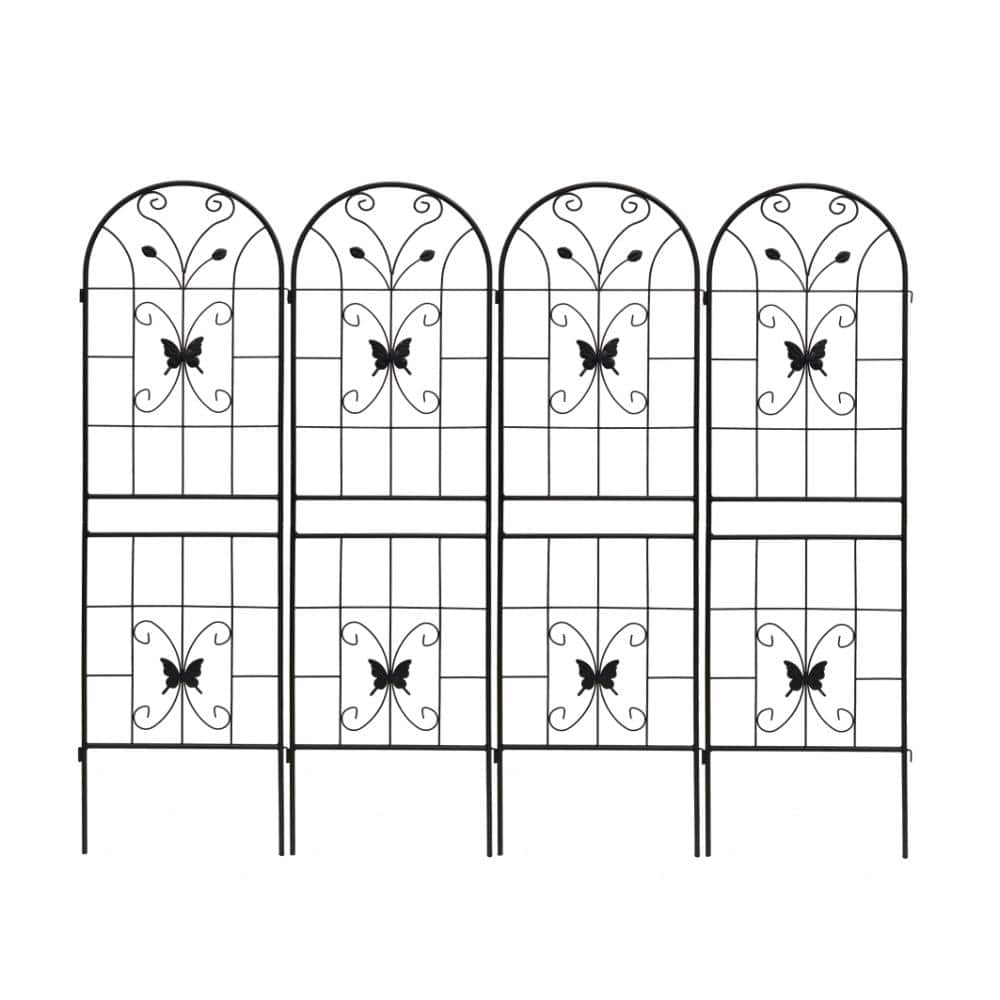 "4-Pack Metal Garden Trellis 71"" x 19.7"" Rustproof Plant Support for Climbing Flowers & Vines, Black" price history on PriceWatchPro